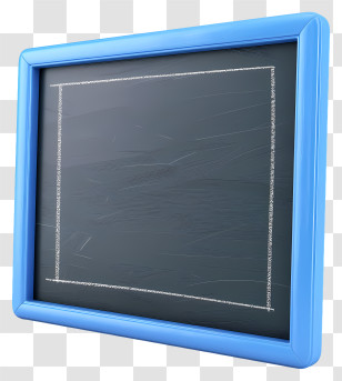 Empty Blackboard - Blue Framed Chalkboard For Teaching Or Writing Transparent PNG