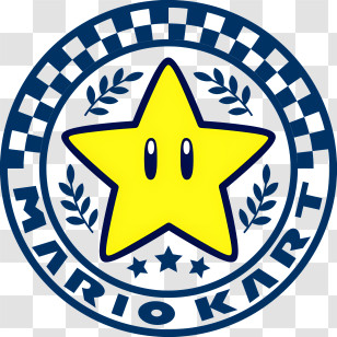Yellow Star - Iconic Mario Kart Logo Transparent PNG