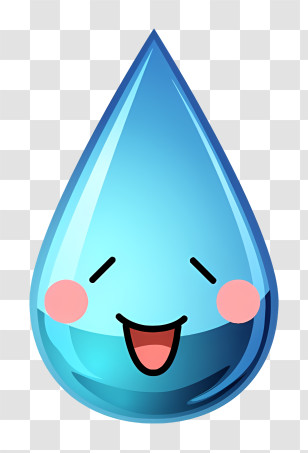 Cartoon - Smiling Blue Water Droplet Cartoon Illustration Transparent PNG