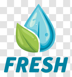 Fresh Logo - Fresh Water And Leaf Logo Transparent PNG