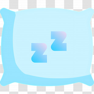 Sleeping Pillow - Blue Pillow With ZZZ For Sleeping Transparent PNG