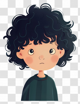 Child - Curly Haired Boy Transparent PNG
