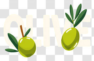 Olive Logo - Green Olives With Leaves Transparent PNG