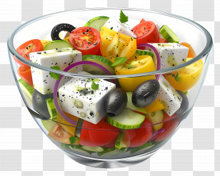 Greek Salad - Classic Greek Salad With Feta And Olives Transparent PNG