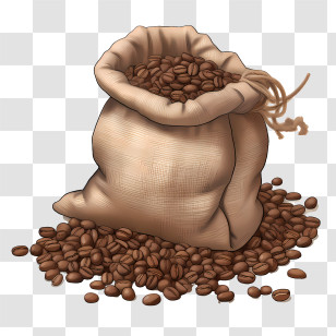Coffee Beans Bag - Sack Of Fresh Coffee Beans For Brewing Transparent PNG