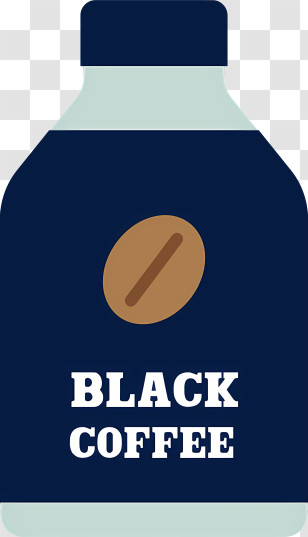 Icon - Minimalist Black Coffee Bottle Design Transparent PNG