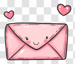Love Mail - Smiling Envelope With Hearts Transparent PNG