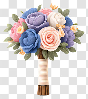 Wedding Bouquet Icon - Beautiful Flower Bouquet With Roses Transparent PNG