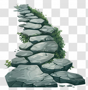 Stone Path - Stone Pathway With Growing Greenery Transparent PNG