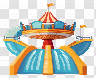 Water Ride - Colorful Amusement Park Ride Transparent PNG