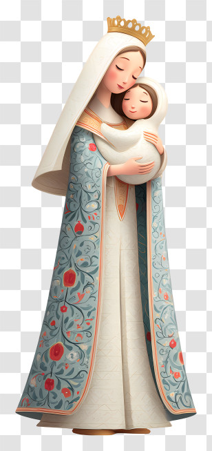 Mother Mary - Elegant Mother And Child Art Transparent PNG