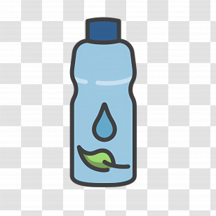 Bottle Of Water - Eco-friendly Bottle With Leaf Design Transparent PNG
