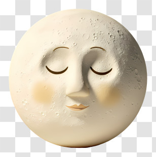 Moon Emoji - Sleeping Moon Face With Closed Eyes Transparent PNG