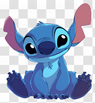 Stitch - Cute Blue Cartoon Alien Character Transparent PNG