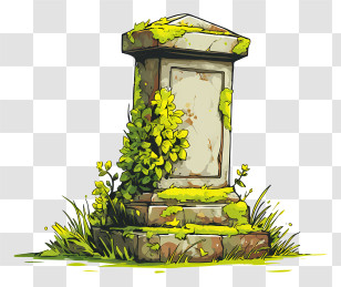 Grave With Moss - Mossy Tombstone In Graveyard Transparent PNG
