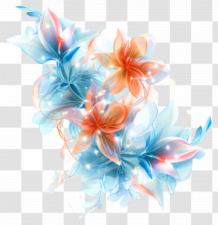 Flower Background - Abstract Floral Art Design Transparent PNG