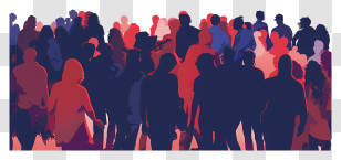 Crowd Standing Silhouette - Crowd Of People Transparent PNG