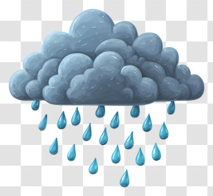 Rainstorm With Gray Clouds - Gray Rain Cloud With Raindrops Transparent PNG