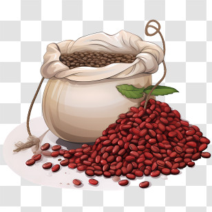 Coffee Beans Bag - Bag Of Red Beans Transparent PNG