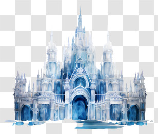 Ice Palace - Blue Magical Fairy Tale Castle Transparent PNG