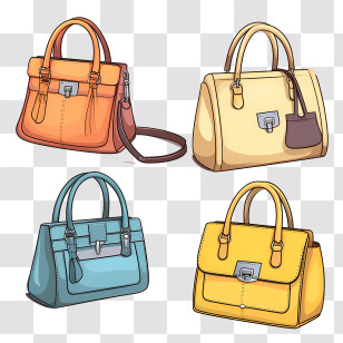 Handbag Day - Stylish And Colorful Handbags Illustration Collection Transparent PNG