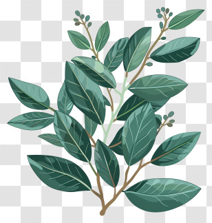 Cherry Laurel Leaf - Natural Green Leaves Illustration Transparent PNG