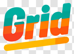 Grid Logo - Slanted Colorful 'Grid' Logo Transparent PNG