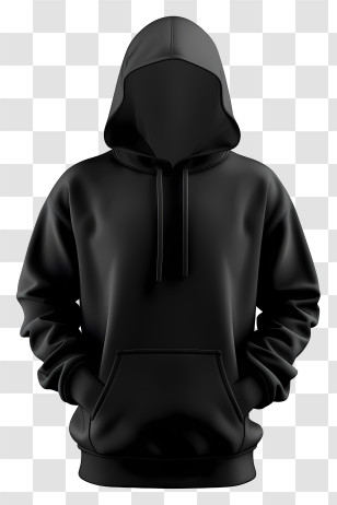 Hoodie - Black Hoodie Transparent PNG