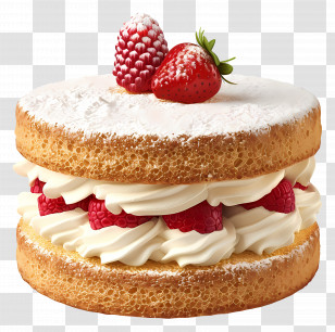 Classic Victoria Sandwich - Delicious Strawberry Cream Cake Transparent PNG