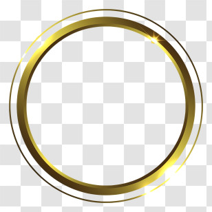 Golden Circle - Golden Decorative Circular Frame With Glow Transparent PNG