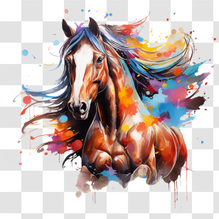 Horse
 - Colorful Horse Art Painting Transparent PNG