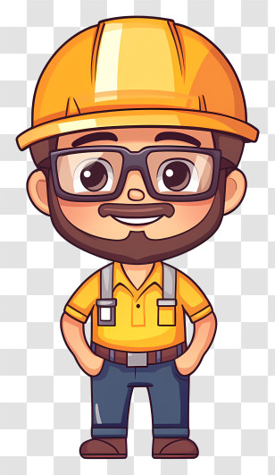 Cartoon Engineer - Cartoon Construction Worker With Helmet Transparent PNG