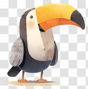 Watercolor Toucan - Toucan Cartoon Illustration With Bright Beak Transparent PNG