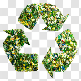 Green Recycling Symbol - Recycling Symbol With Green Texture Transparent PNG