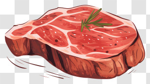 Raw Beef - Gourmet Steak With Rosemary Garnish Transparent PNG