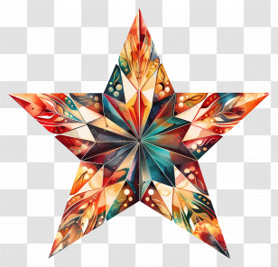 Star - Colorful Decorative Star Pattern Transparent PNG
