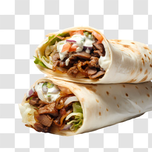 National Shawarma Day - Shawarma Wrap With Vegetables And Meat Transparent PNG