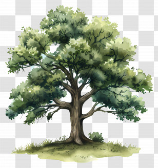 Oak Tree - Green Realistic Tree Illustration Transparent PNG