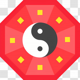 Yin Yang - Yin Yang Symbol With Red Background Transparent PNG