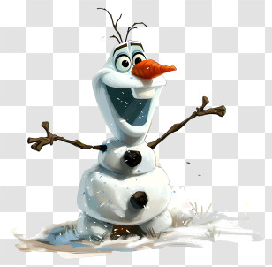 Olaf - Snowman Cartoon Character With Playful Vibes Transparent PNG
