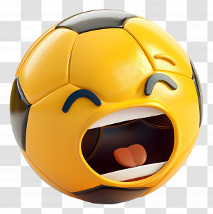 Soccer - Yellow Laughing Cartoon Football Transparent PNG