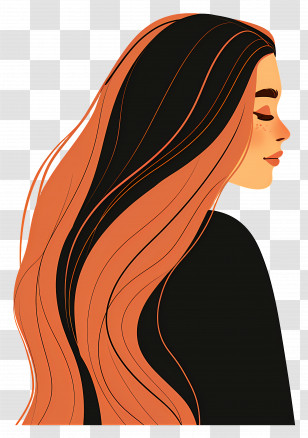 Woman - Woman With Long Hair Transparent PNG