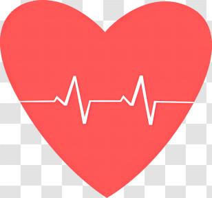 Heart - Heart Icon With ECG Line Representing Health And Life Transparent PNG