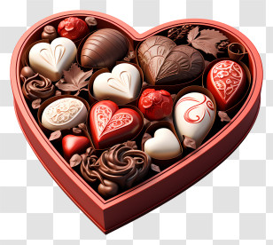 Chocolate - Heart-Shaped Chocolate Box For Special Occasions Transparent PNG