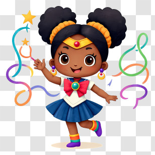 Sailor Moon Girl - Sailor Girl With Confetti Transparent PNG