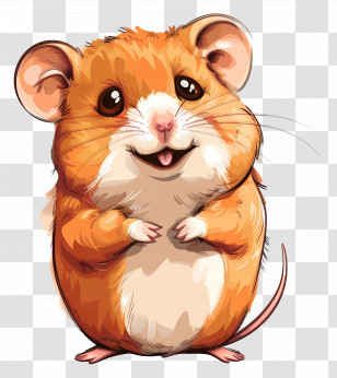 Hamster - Cute Hamster In Cartoon Style Transparent PNG