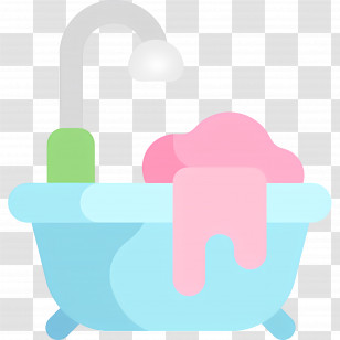 Bathtub - Sink With Clothes For Laundry Transparent PNG