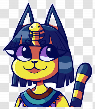 Animal Crossing - Cute Cartoon Egyptian Cat Character Transparent PNG