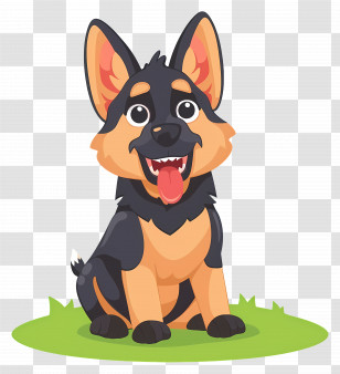 Dog German Shepherd - Cartoon German Shepherd Dog Transparent PNG