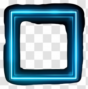 Neon Blue Frame - Neon Square Frame Transparent PNG